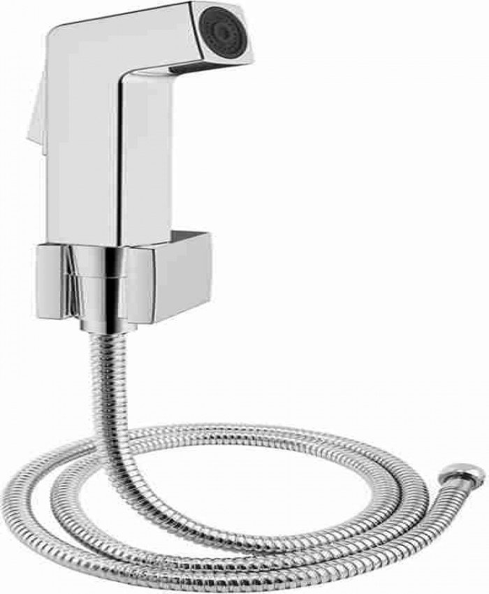 Toilet Taps, Wisdom Premium ABS Cubix Health Faucet Set With 1 Meter Stainless Steel Hose Pipe 